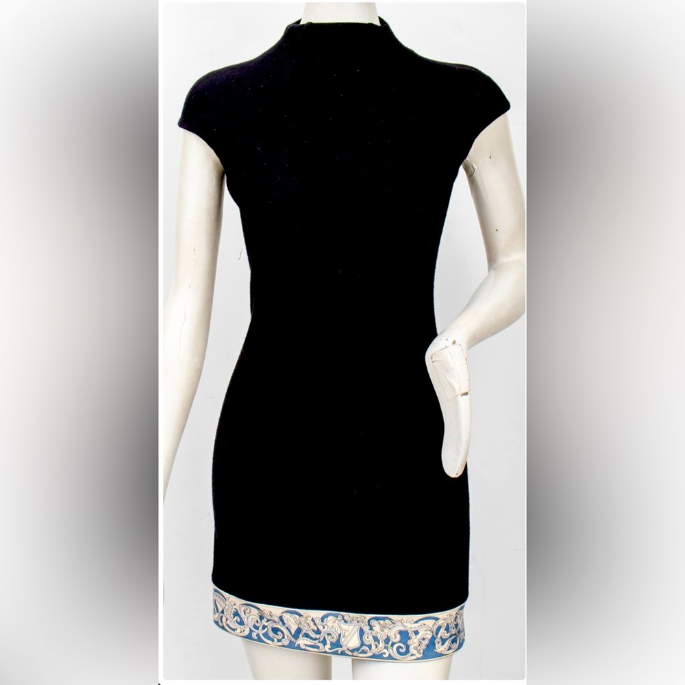 EMILIO PUCCI WOOL-BLEND BLACK DRESS
